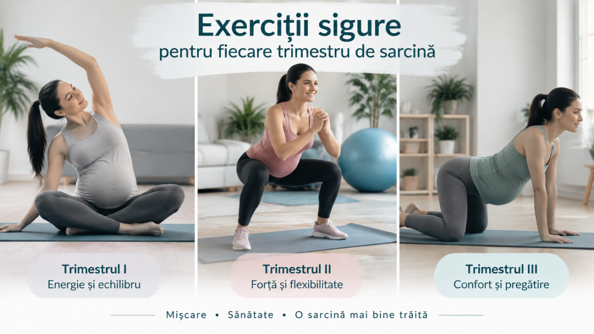 Exerciții sigure pentru fiecare trimestru de sarcină